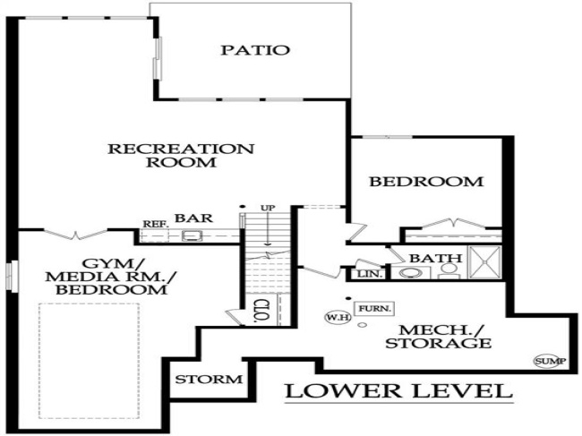 Lower level floor plan